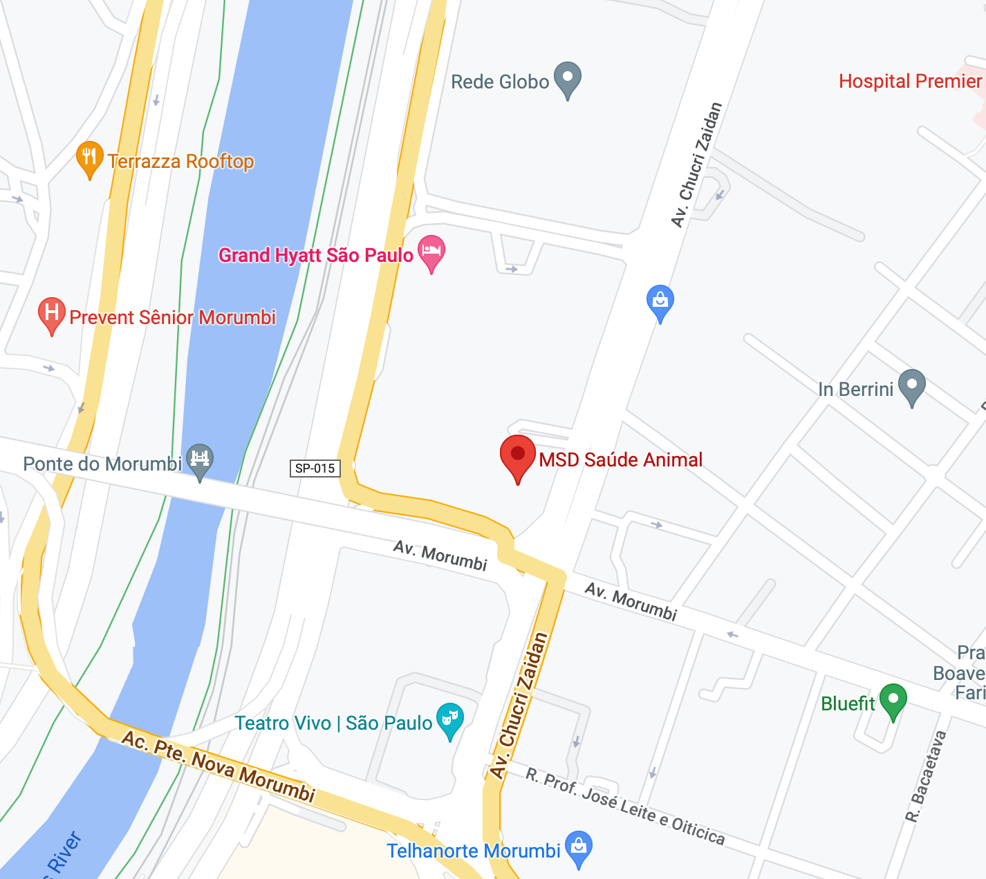 mapa de localização do escritório da MSD em São Paulo